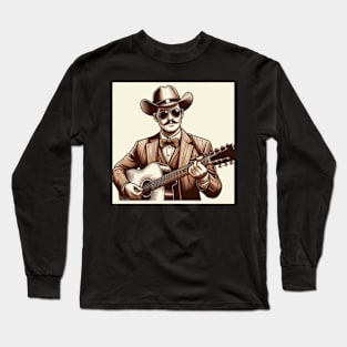 Guitar Strumming Cowboy Long Sleeve T-Shirt